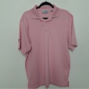 Ashworth Men’s Preppy Pink Polo Shirt Gorpcore Performance Golf Top Size M